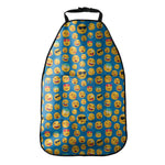Blue Emoji Pattern Print Car Seat Organizers