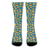 Blue Emoji Pattern Print Crew Socks