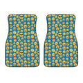 Blue Emoji Pattern Print Front Car Floor Mats