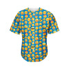 Blue Emoji Pattern Print Men's Baseball Jersey