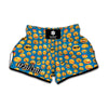 Blue Emoji Pattern Print Muay Thai Boxing Shorts