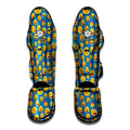 Blue Emoji Pattern Print Muay Thai Shin Guards