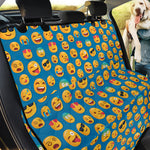 Blue Emoji Pattern Print Pet Car Back Seat Cover