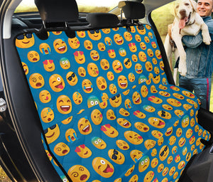 Blue Emoji Pattern Print Pet Car Back Seat Cover