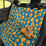 Blue Emoji Pattern Print Pet Car Back Seat Cover