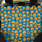 Blue Emoji Pattern Print Pet Car Back Seat Cover