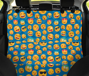 Blue Emoji Pattern Print Pet Car Back Seat Cover