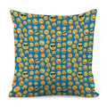 Blue Emoji Pattern Print Pillow Cover