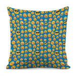 Blue Emoji Pattern Print Pillow Cover