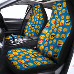 Blue Emoji Pattern Print Universal Fit Car Seat Covers