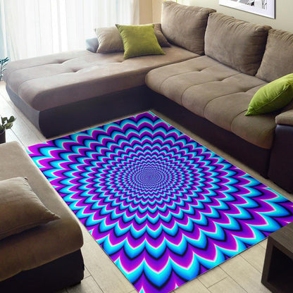 Blue Expansion Moving Optical Illusion Area Rug GearFrost