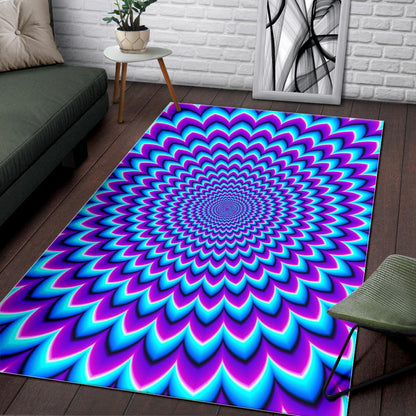 Blue Expansion Moving Optical Illusion Area Rug GearFrost