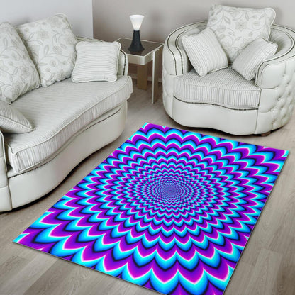 Blue Expansion Moving Optical Illusion Area Rug GearFrost