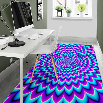 Blue Expansion Moving Optical Illusion Area Rug GearFrost