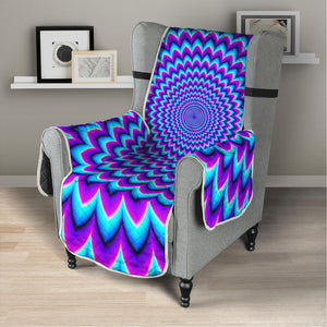 Blue Expansion Moving Optical Illusion Armchair Protector