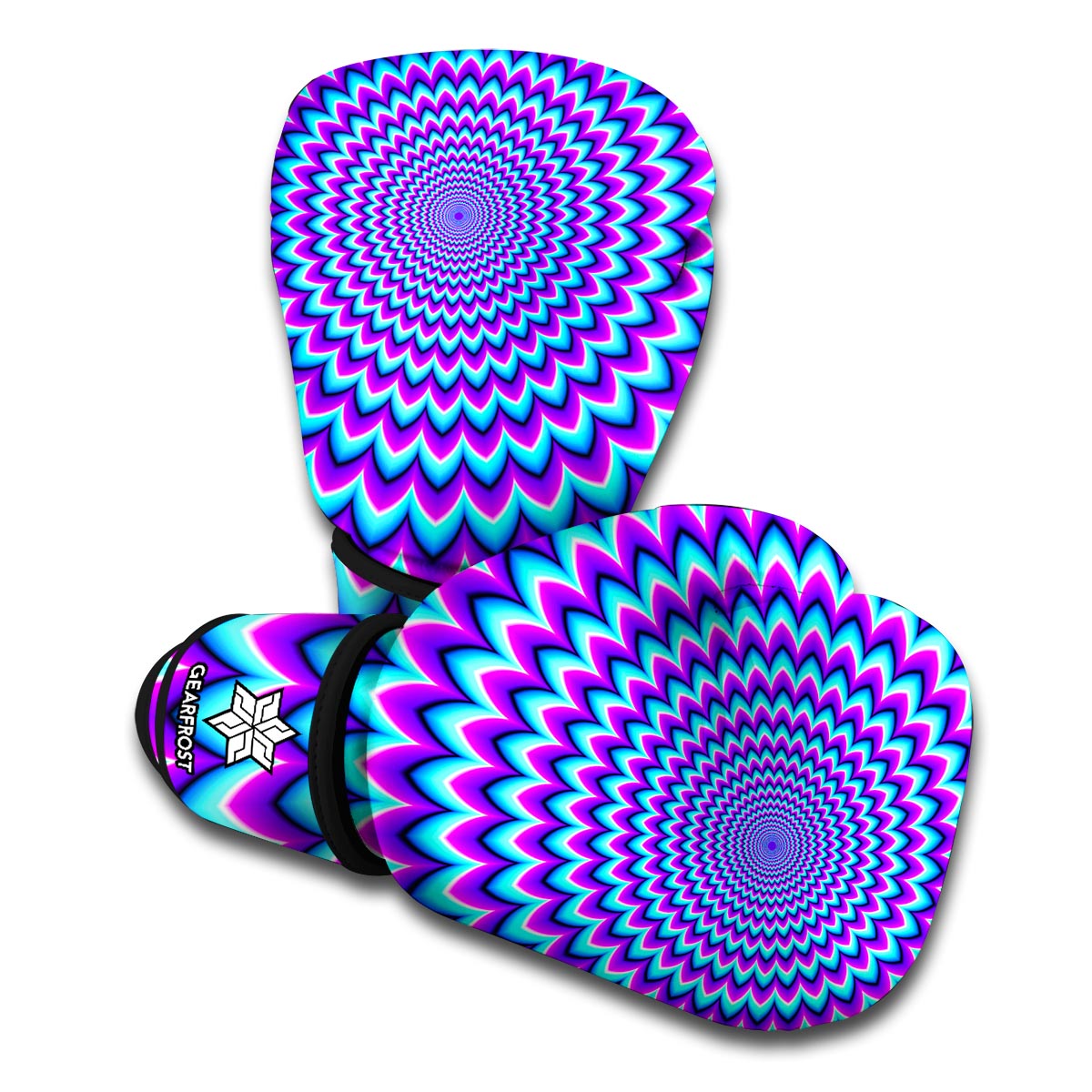 Blue Expansion Moving Optical Illusion Boxing Gloves