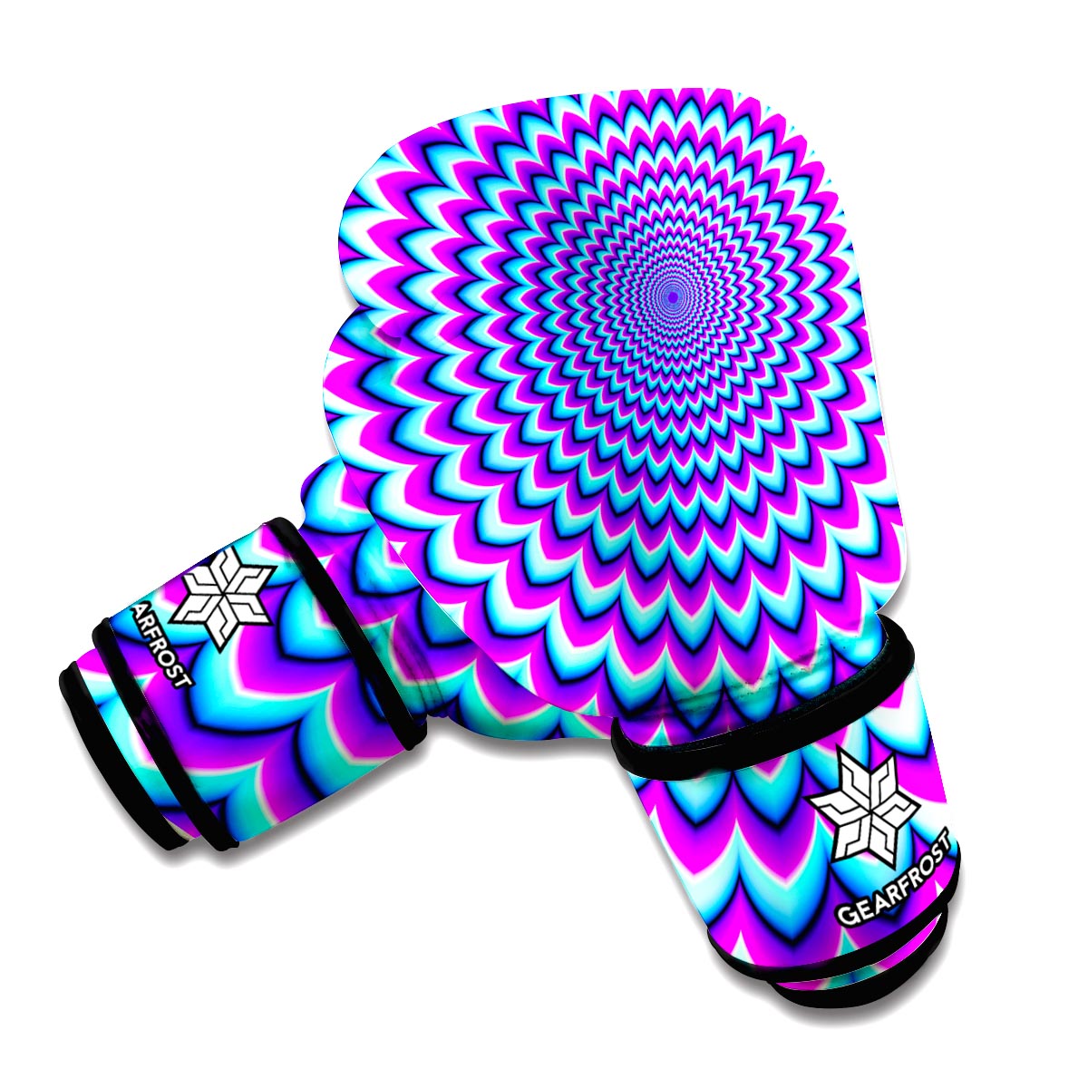 Blue Expansion Moving Optical Illusion Boxing Gloves