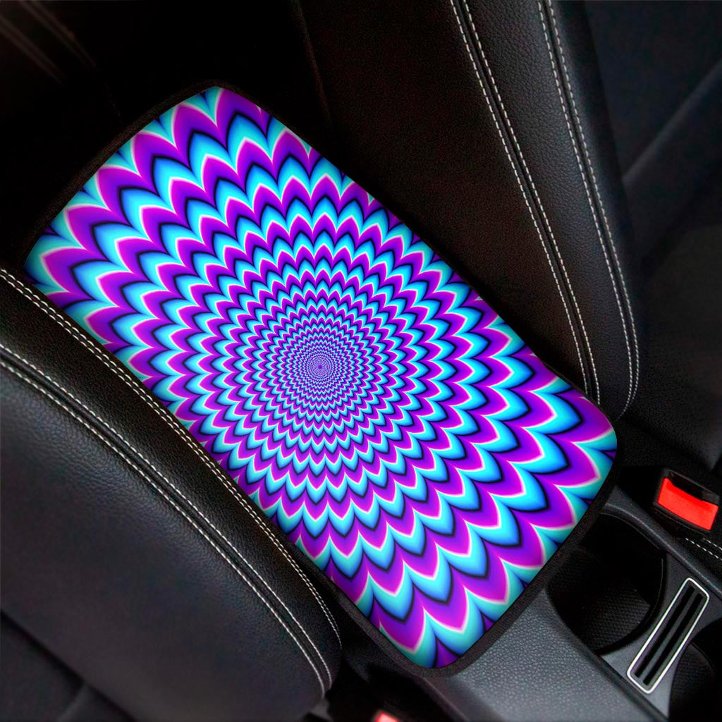 Blue Expansion Moving Optical Illusion Car Center Console Cover