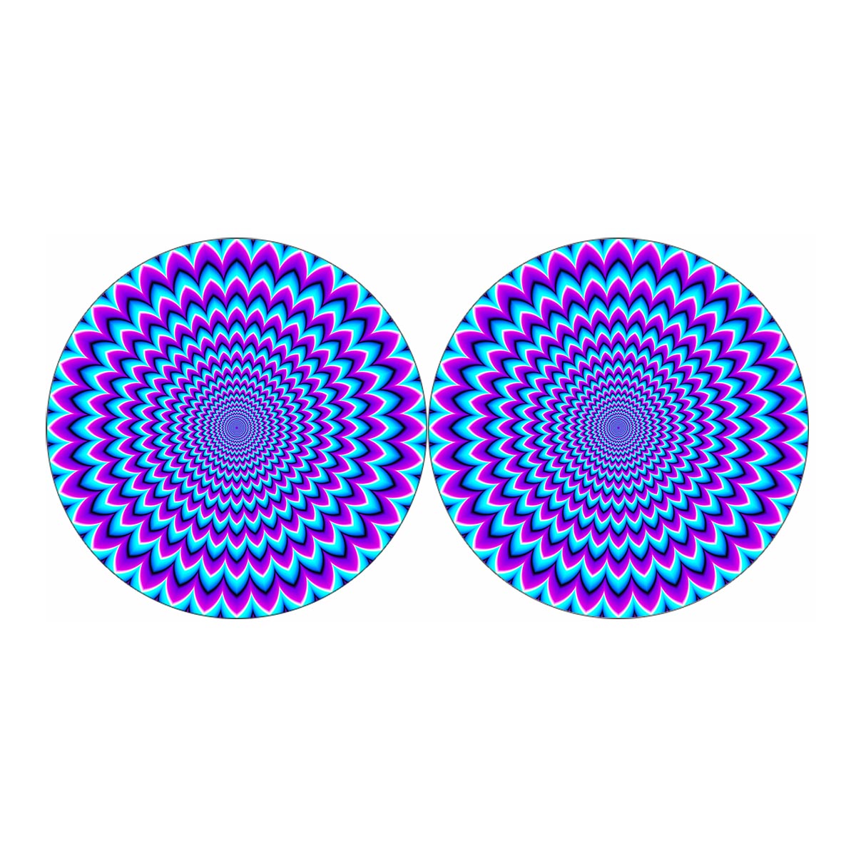 Blue Expansion Moving Optical Illusion Car Coasters