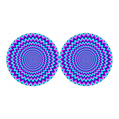 Blue Expansion Moving Optical Illusion Car Coasters