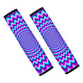 Blue Expansion Moving Optical Illusion Car Seat Belt Covers