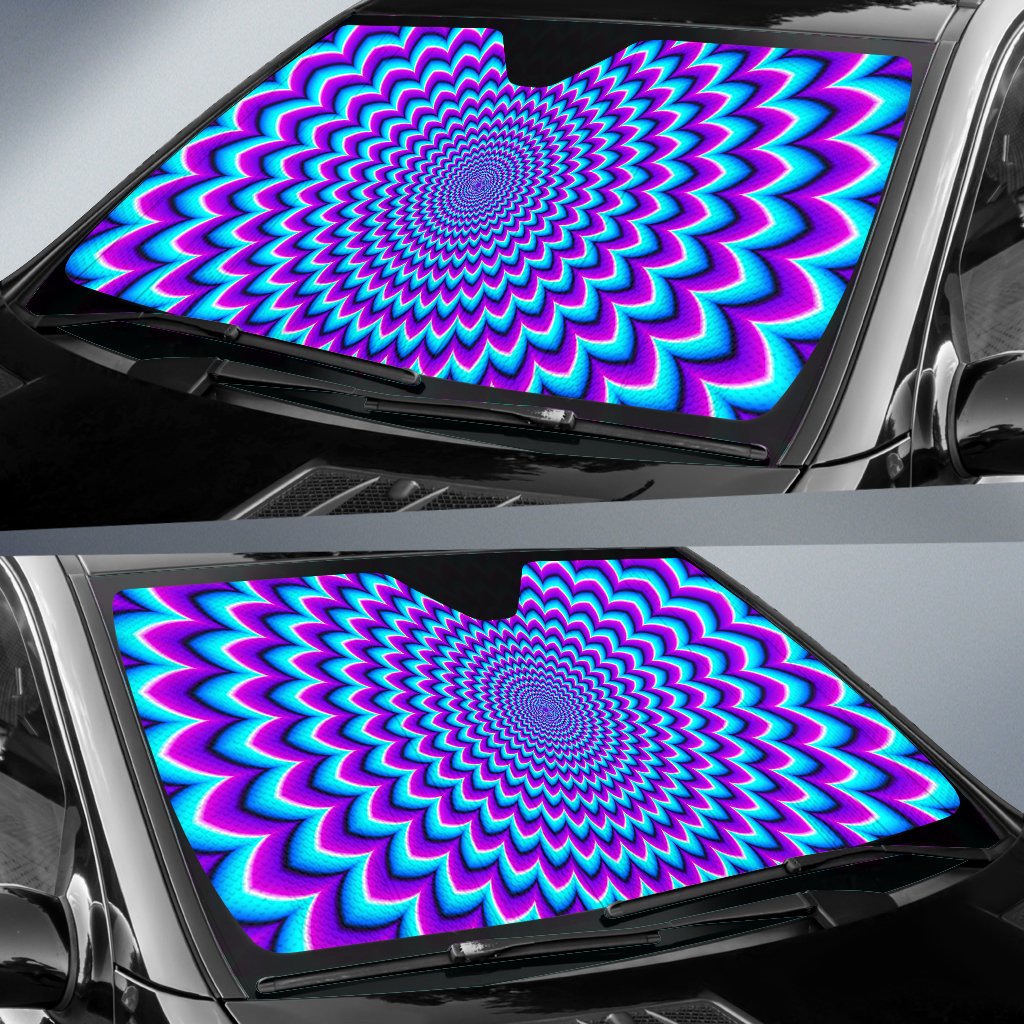 Blue Expansion Moving Optical Illusion Car Sun Shade GearFrost