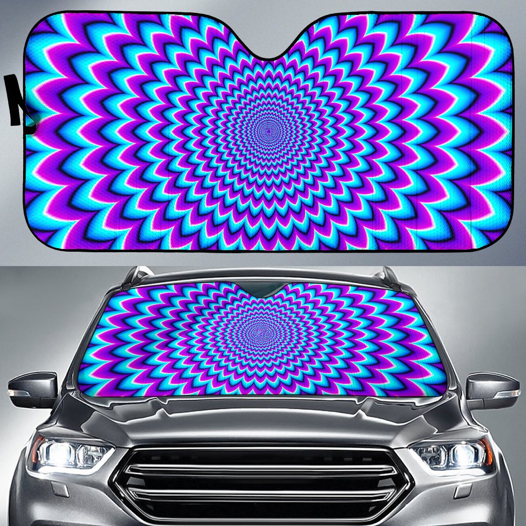 Blue Expansion Moving Optical Illusion Car Sun Shade GearFrost