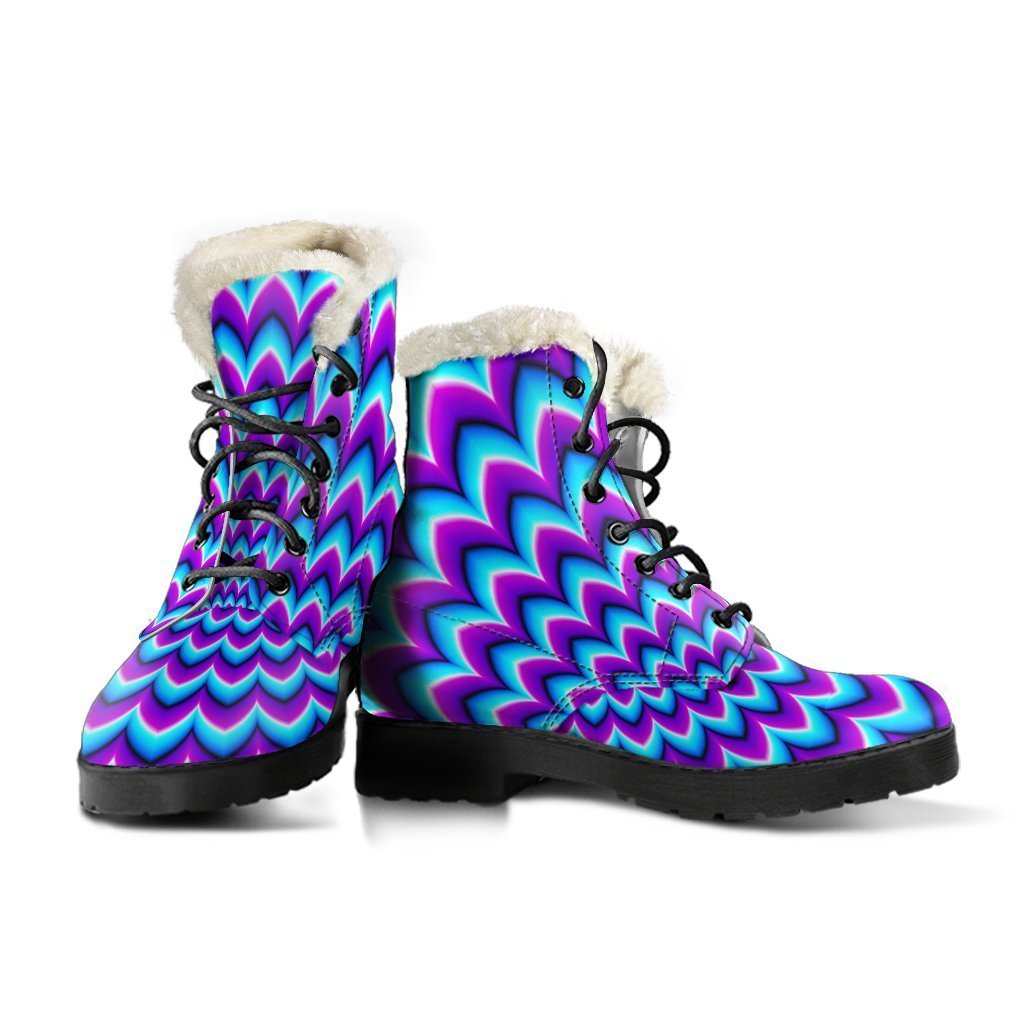 Blue Expansion Moving Optical Illusion Comfy Boots GearFrost
