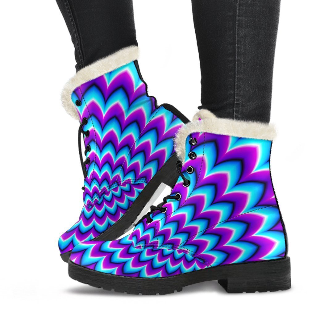 Blue Expansion Moving Optical Illusion Comfy Boots GearFrost