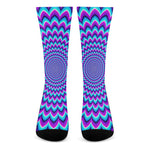 Blue Expansion Moving Optical Illusion Crew Socks