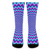 Blue Expansion Moving Optical Illusion Crew Socks