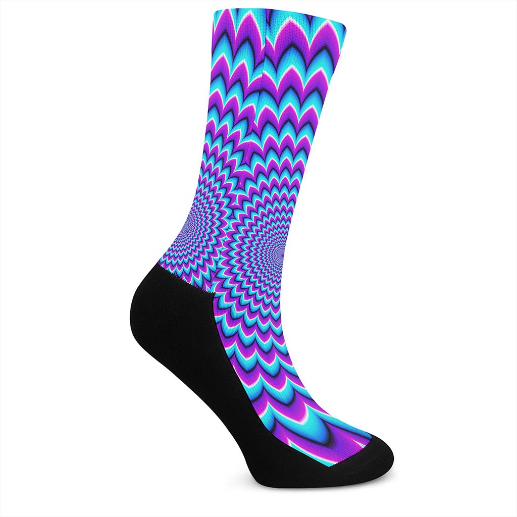 Blue Expansion Moving Optical Illusion Crew Socks