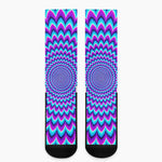 Blue Expansion Moving Optical Illusion Crew Socks