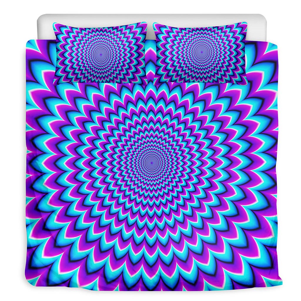 Blue Expansion Moving Optical Illusion Duvet Cover Bedding Set