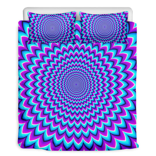 Blue Expansion Moving Optical Illusion Duvet Cover Bedding Set