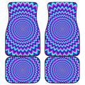 Blue Expansion Moving Optical Illusion Front and Back Car Floor Mats