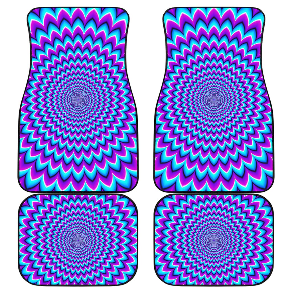 Blue Expansion Moving Optical Illusion Front and Back Car Floor Mats