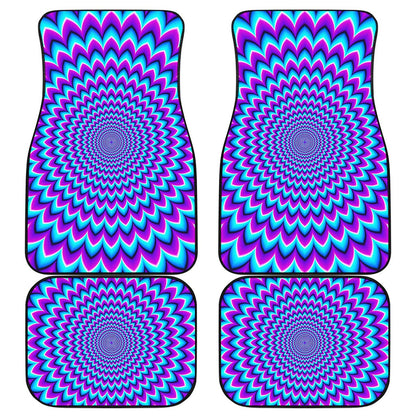 Blue Expansion Moving Optical Illusion Front and Back Car Floor Mats