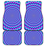 Blue Expansion Moving Optical Illusion Front and Back Car Floor Mats