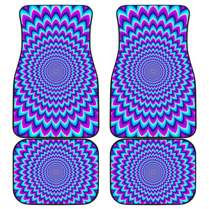Blue Expansion Moving Optical Illusion Front and Back Car Floor Mats