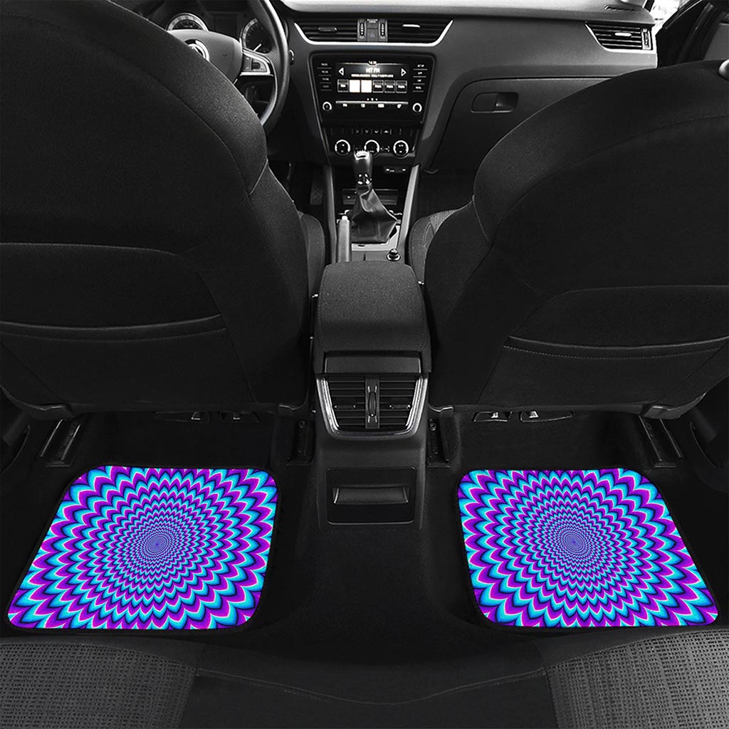 Blue Expansion Moving Optical Illusion Front and Back Car Floor Mats