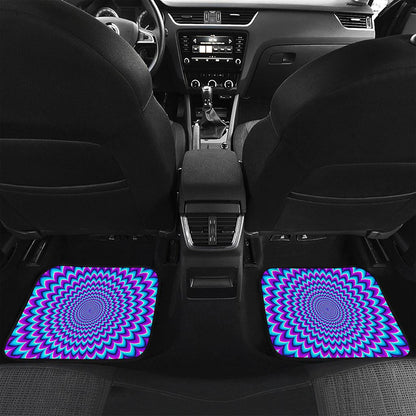 Blue Expansion Moving Optical Illusion Front and Back Car Floor Mats