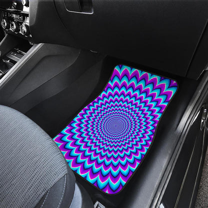 Blue Expansion Moving Optical Illusion Front and Back Car Floor Mats