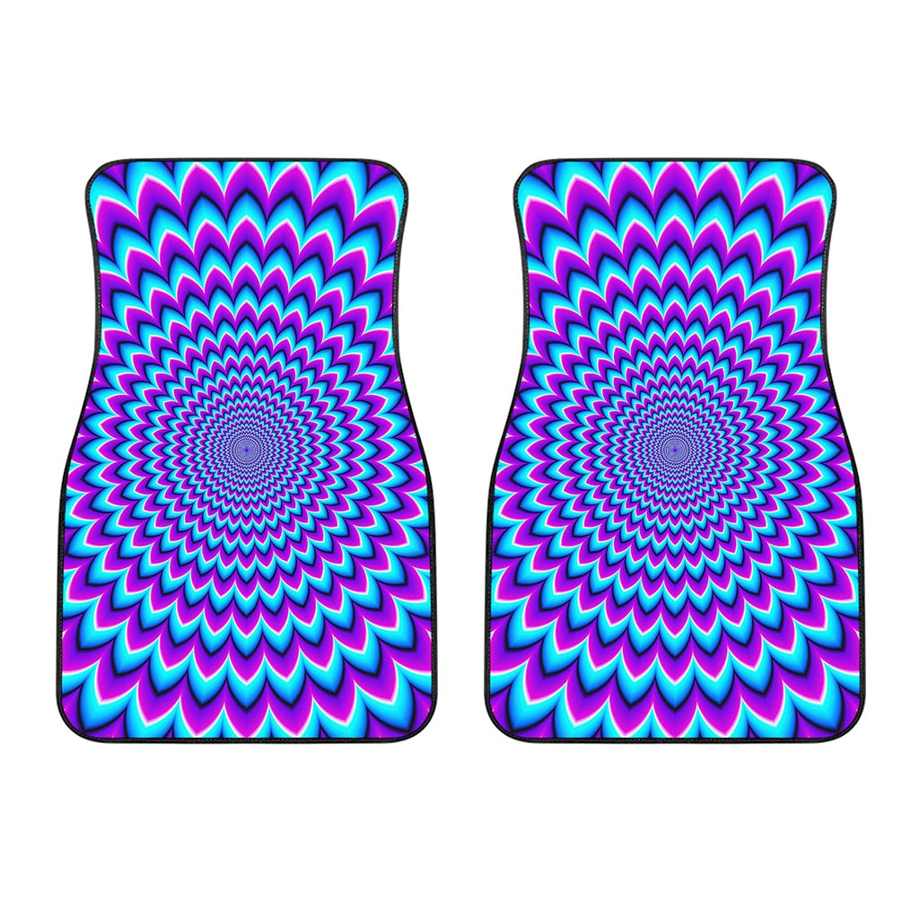 Blue Expansion Moving Optical Illusion Front Car Floor Mats