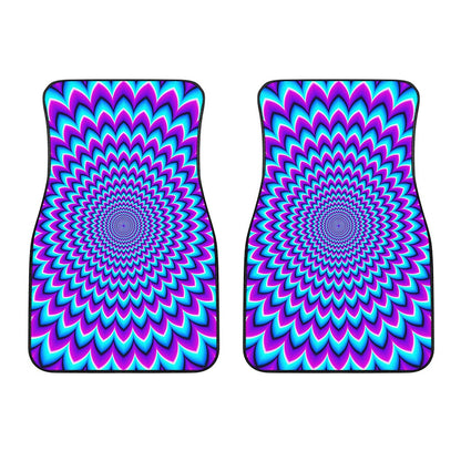 Blue Expansion Moving Optical Illusion Front Car Floor Mats
