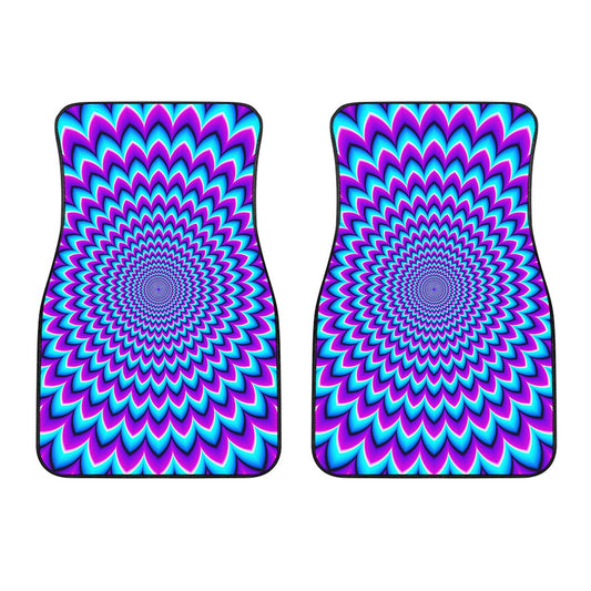 Blue Expansion Moving Optical Illusion Front Car Floor Mats