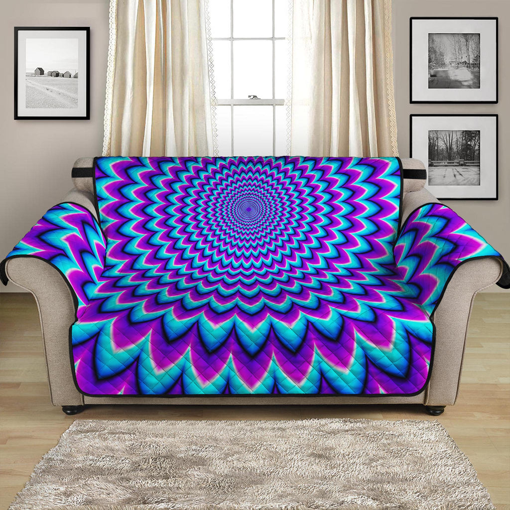 Blue Expansion Moving Optical Illusion Loveseat Protector