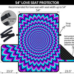 Blue Expansion Moving Optical Illusion Loveseat Protector