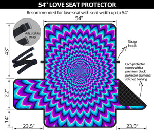 Blue Expansion Moving Optical Illusion Loveseat Protector