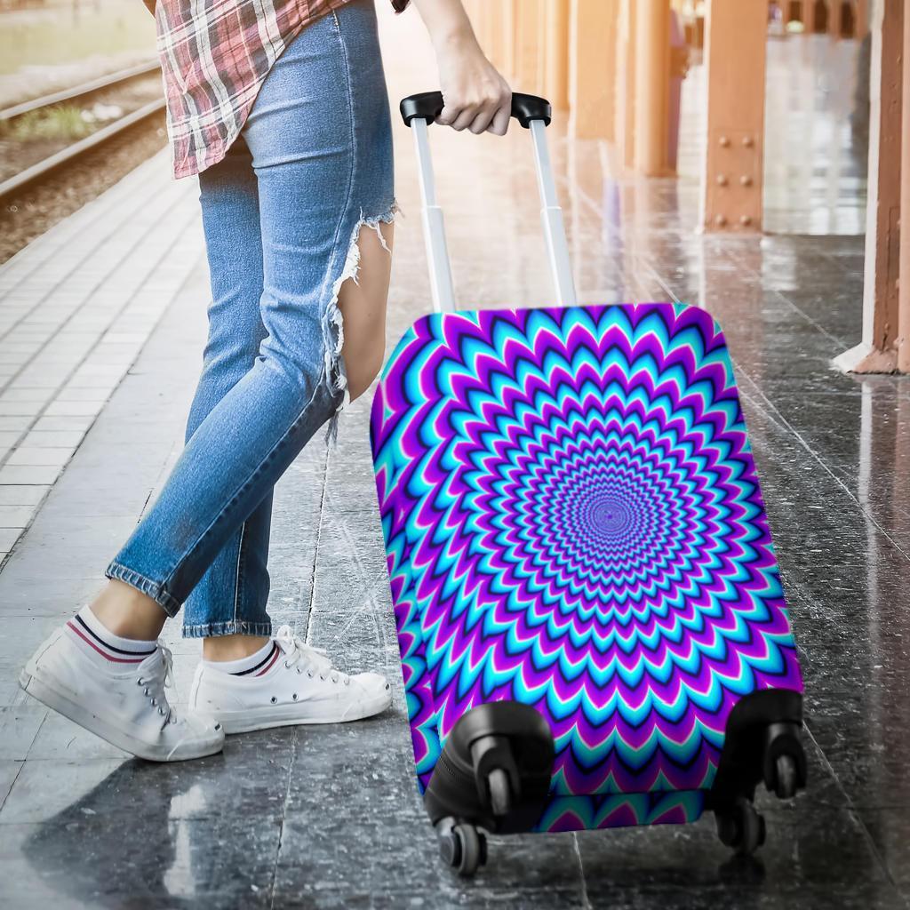 Blue Expansion Moving Optical Illusion Luggage Cover GearFrost